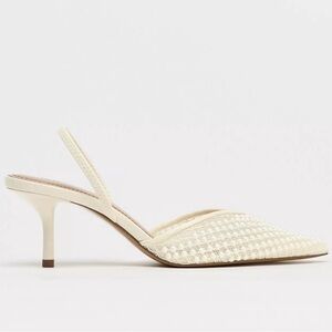 Elegant Zara Pearl Heels Cream